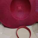dressfan Church Fascinator Derby Hats for Women,20s 50s Linen Vintage Derby Hat for Church/Wedding/Cocktail/Tea Party (Red)