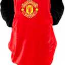 Manchester United Oversized Wearable Fleece Blanket, Super Warm and Cosy Premium Sherpa Lined, Manchester United Design, M
