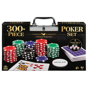 Spin Master Games, Cardinal Classics, 300Piece Poker Set with Aluminum Carrying Case & Professional Weight Chips & Poker Dice, for Ages 8+