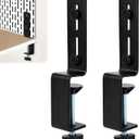 2pcs Desk Clamp Pegboard Mount, Clamp-On Desktop Pegboard Fixing Bracket No-Drill Tabletop Organizer Holder for Office Workbench Kitchen Game Home Desktop Accessories