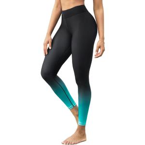 ATTRACO High Waisted Swim Pants - Women's Swim Leggings (Large, Gradient Green)