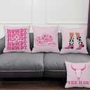 Hot Pink Preppy Western Pillow Covers 18x18 Set of 4, Preppy Pillows, Howdy Pillow, Cowgirl Room Decor, Western Room Decor for Teen Girls, Pink Cowgirl Decor, Preppy Decorative Pillows
