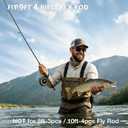 PEKREWS Fly Rod Case, Fly Fishing Bag for Fly Rod and Reel | Hard Shell Fly Rod Tube, 2 Side Pockets and Padded Reel Pouch, Portable with Shoulder Strap, Fly Travel Case For Angler, Black, For 9ft 4-piece Fly Rod (Length: 30.5'')