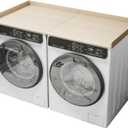 Washer Dryer Countertop Foldable Laundry Countertop Wood Topper with Anti-Slip Pads 54" Width x 27.5" Depth Washer and Dryer Covers for Laundry Hamper Room Counter Organization (Natural)