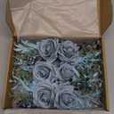 Meldel Dusty Blue Rose Boutonniere for Men,Set of 6,Groomsmen Groom Boutonnieres for Wedding Corsage Ceremony Anniversary, Formal Dinner Party, Fall Vintage Rustic Marriage Prom Flower