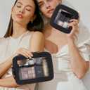 Travel Clear Makeup Bag Set, TSA Approved Cosmetic Bag Case with Zipper Portable Makeup Pouch Toiletry Bag Traveling Cosmetic Organizer Storage Bag Car Organizer Car Essentials