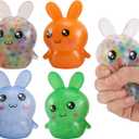 Easter Basket Stuffers,Easter Basket Essentials,4pcs Squishy Easter Bunny Stress Balls for Adults,Easter Stress Relief Fidget Balls,Easter Party Favors Easter Basket Ideas Gifts, Small