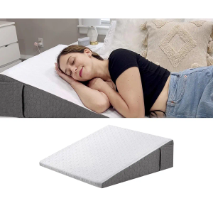 7.5" Wedge Pillow for Acid Reflux Relief/Seniors, Wedge for Bed to Elevate Head, Acid Reflux Pillow, with Memory Foam Top Bed Wedge Pillow for Sleeping,Reading,Rest,Leg Elevation
