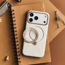 TORRAS Organic Leather for iPhone 17 Pro Case with Stand, Fit for Magsafe, 360 Spin Stand with Camera Control, Premium Leather Durable Stylish Q3 VegSkin for iPhone 17 Pro Phone Case, Cloud White