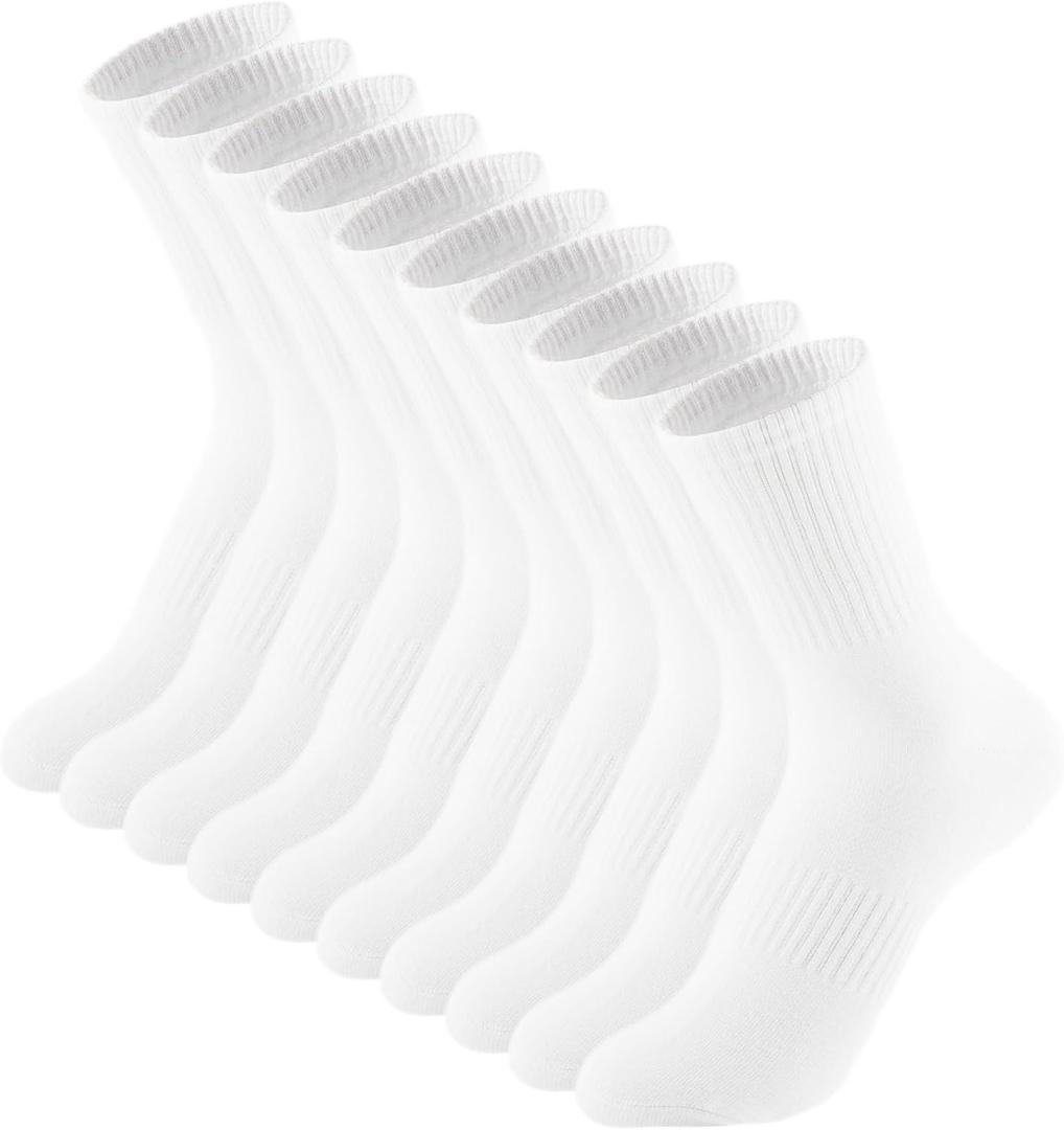 Irisbear Womens Crew Socks Casual Athletic Gym LightWeight Thin Cotton Socks 5 Pairs, Size: 6-9