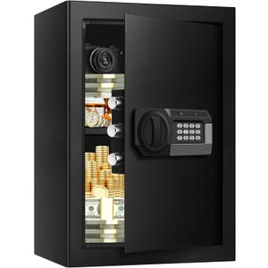 Large Safe Box Fireproof Waterproof, 5.0 Cu Ft Fireproof Safe for Home with Electronic Keypad and Key, Personal Safety Box for Home Documents Firearm Medicine Money Valuables Large Safe Box Fireproof Waterproof, 5.0 Cu Ft Fireproof Safe for Home with Electronic Keypad and Key, Personal Safety Box for Home Documents Firearm Medicine Money Valuables