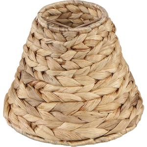 Aspen Creative 51004 Empire Clip On Chandelier Water Hyacinth Lamp Shade, 3" Top x 6" Bottom x 4-3/4" Slant Height