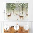 NATSUNO Winter Christmas Deer Tapestry, Rustic Christmas Wall Tapestry for Bedroom, Winter Snowy Forest Xmas Deer Tapestries Wall Hanging for Home Bedroom Living Room Decor, 50x60 Inches
