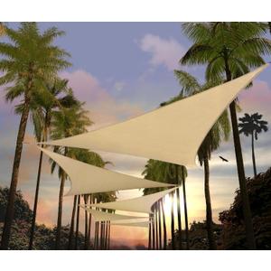 Amgo 10' x 10' x 14' Beige Right Triangle Sun Shade Sail UPF50+ Canopy Awning AGSLT, 95% UV Blockage, Water & Air Permeable, 200GSM Heavy Duty Commercial and Residential (We Make Custom Sizes)