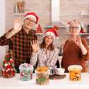 12 Pcs 34 oz Christmas Plastic Buckets with 150 Xmas Stickers Christmas Cookie Storage Bucket with Lid and Handle Christmas Drink Buckets Candy Food Containers for Xmas Holiday Party Supplies