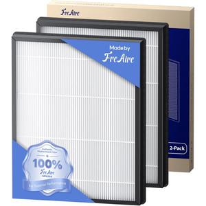 FreAire Genuine FreAire HAP607 Air Purifier Replacement Filter, 3-in-1 H13 True High-Efficiency Activated Carbon Filter, Original Filter 2-pack, White, Official, HAP607
