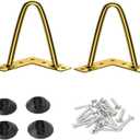 Osring 2 Inch Hairpin Legs Solid Steel Furniture Table Feet 4pcs, Heavy Duty Hairpin Feet 3/8 Dia 2 Rods Furniture Legs Golden with Protector Pads for TV Stand, Cabinet and Coffee Table