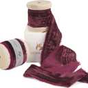 HUIHUANG Burgundy Velvet Ribbon - 1 inch Frayed Silk Velvet Ribbons for Ornaments, Crafts, Wreaths, Gift Wrapping, Floral Bouquet, Christmas Tree Decoration, Wedding Decor