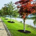 32.5 Inch Non-Woven Tree Mulch Ring,Reusable Tree Weed Barrier Mat,Degradable Tree Mulch Used to inhibit Weed Growth and Landscape Weed Control Plant Root Protection (4 Pack)