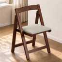 Wooden Folding Chair with Cushioned Seat, Portable Folding Dining Chair, Stackable Solid Wood Chair for Wedding, Events, Office, Kitchen, Patio, Garden, 1 Piece, Small