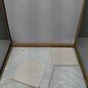 Glass Golden Monthly Dry Erase Calendar Whiteboard for Wall, 17" x 23", Frameless Large Monthly Planner Menu White Board for Home Kitchen, Office, 4 Wet Erase Markers Included, Yeoux