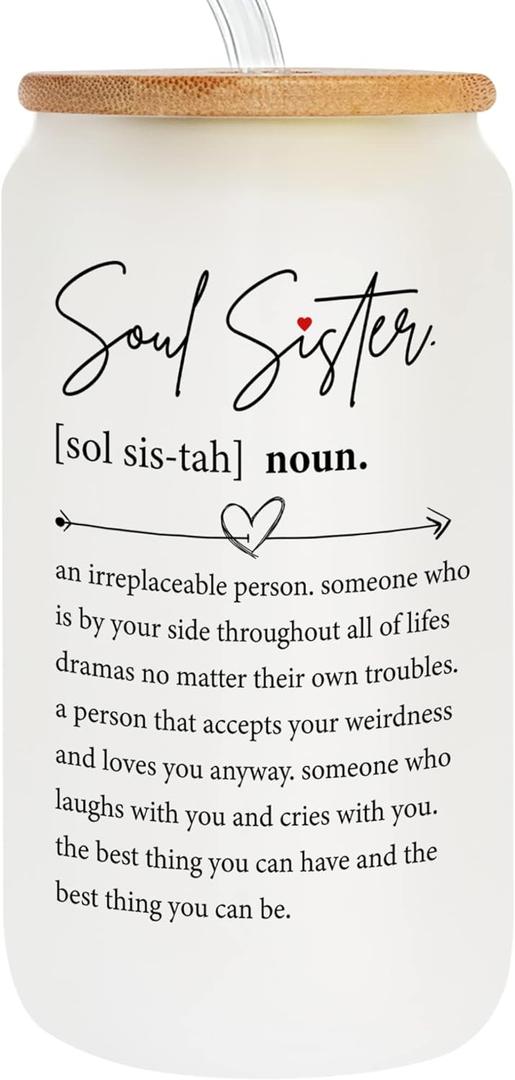 Friendship Gifts for Women Friends, Gifts for Friends Female, Gifts for Best Friend - Gifts for Sister - Sister Birthday Gifts - Galentines Day, Valentines Gifts for Friends - 16 Oz Can Glass