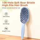 Curly Hair Brush, Curl Defining Brush with Soft Boar Bristles for Combing, Shaping, and Styling Curly Hair Suitable for All Women and Men with Wet & Dry Hair(Blue)