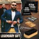 2 x Grooming Gifts for Men - Beard Kit Grooming and Care with Brush, Comb, Scissors & Storage Bag - Anniversary Retirement Birthday Gifts for Men Dad Grandpa, Husband Birthday Gift Ideas