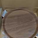Plant Stand Indoor,Mid Century Walnut Wood Plant Table, Heavy Duty Metal Tall Flower Pot Stand,Modern Round Small Side End Table with Raised Design(12"x17")