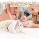 Cat Sleeping Bag Bed, Winter Soft Plush Sack Self Warming Cave Bed for Indoor Cats, 360Wrap Comfortable Pet Snuggle Sack, Soft Plush Large - Size L (Brown)