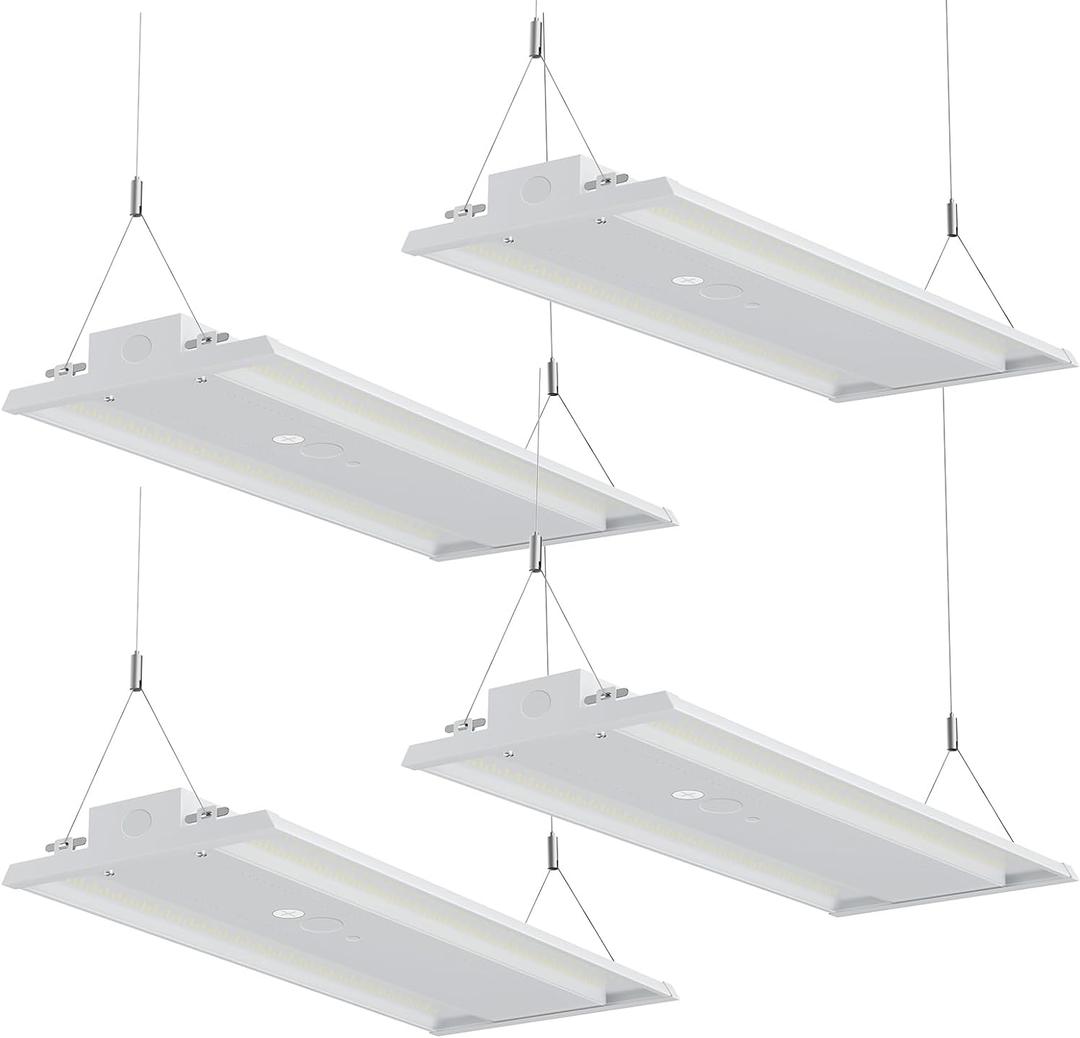 LED Linear High Bay Light, 210W High Bay Shop Lights Fixture, Compatible with Industrial 120-277V, 31500LM Linear High Bay Light for Shop Garage Warehouse, UL Complied, 4 Pack, White