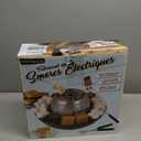 Nostalgia Indoor Electric Stainless Steel S'Mores Maker with 4 Lazy Susan Compartment Trays for Graham Crackers, Chocolate, Marshmallows and 4 Roasting Forks, Brown