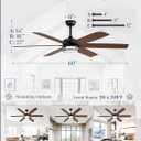 Fanbulous 60 Inch Ceiling Fans with Lights, Farmhouse Large Ceiling Fans with Remote, Black&Brown Modern Ceiling Fan with LED Light, Quiet DC Motor for Living Room, Bedroom, Kitchen, Indoor