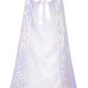 Suhine Halloween Sequins Women Princess Hooded Cape Costume Shiny Fairy Mermaid Cloaks for Cosplay Party God Christmas (160 cm, Dazzle White)