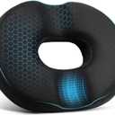 Donut Pillow Seat Cushion, Donut Chair Cushions for Postpartum Pregnancy & Hemorrhoids, Sciatica & Hip & Coccyx Pain Relief Desk Chair Cushion for Long Sitting Office Workers, Car Drivers (Large, Black)