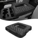 Center Console Cover for 2014-2018 Chevy Silverado & GMC Sierra 1500 2500 3500, Vinyl Leather Interior Accessories, Car Armrest Protector, Jump Seat, Anti-Scratch, Black