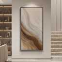 Large Framed Neutral Abstract Wall Art, Vertical Modern Canvas Prints Paintings Artwork for Walls, Beige and Earth Tone Minimalist Pictures Wall Decor for Hallway Bedroom Living Room Dining, Size: 60"L x 30"W