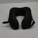 Travel Pillow Vac Compressed Memory Foam Neck Pillow Airplane,Comfortable,Neck Support,Machine Washable,Airplanes Travel Essentials Accessories for Office,Flight,Cars Breaks Sleeping(Black)