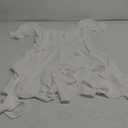 LYANER Women's Tie Back Off Shoulder Wrap Layer Ruffle Short Sleeve Mini Dress (Medium, Beige)