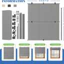 ECOOPTS Roller Shades 4'W x 6'L Patio Sun Shade Outdoor Roller Blinds Roll Up Blinds for Patio Porch Backyard Gazebo Deck Balcony (Light Grey)