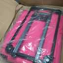Large Pet Carrier with Wheels, Foldable Rolling Dog Carrier with Big Pocket, Cat Rolling Bag 21"x13"x13" for 2 Cats &Dogs, for Travel, Outdoor, Vet Visits, Camping, Indoor.Pink. (Not for Airline)