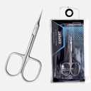 2 x Professional Manicure Scissors for Cuticles, Eyebrow, Eyelash, and Dry Skin - Extra Fine Cuticle Scissors with Super Slim Curved Blade and Precise Pointed Grooming Blades