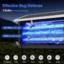 Solar Bug Zapper Outdoor, 30W Large Mosquito Zapper, Electric Mosquito Killer Outdoor, Waterproof & Portable Fly Killer, Rechargeable Flying Insect Trap for Patio, Yard, Garden, Home, Camping, Black