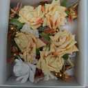 Ling's Moment Boutonniere for Men, 6pcs Groom Groomsmen Boutonniere, Artificial Flowers for Wedding Decor/Prom/Homecoming, etc.Terracotta White