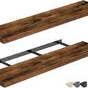 QEEIG Bathroom Shelves 48 inches Long Wall Shelf Large Extra Long 48 x 9 inch Set of 2, Rustic Brown (008-120BN)