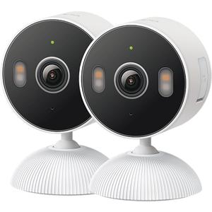 Tapo 2K 3MP Indoor/Outdoor Security Camera - Free Person/Motion/Cry Detection, Color Night Vision, IP65 Weatherproof, SD/Cloud Storage, Works w/Alexa & Google Assistant, HybridCam (2-Pack)