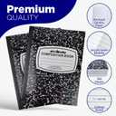 4E's Novelty College Ruled Composition Notebooks 4 Pack - Hard Cover 100 Sheets 9.75" x 7.5" for Notetaking, Black Marble Bulk Compositon Book, Back to School Supplies For Students Boys Girls & College by 4Es Novelty