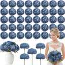 Suncalla 50 Pcs Artificial Peony Rose Flowers Heads 4.7 Inches Silk Fake Peony Head Flowers for Wedding Bridal Bouquet Home Floral DIY Centerpieces Tables Party Decorations (Dusty Blue)