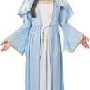 Fun Express Virgin Mary Costume for Women - Biblical Christmas Costumes for Adults | Deluxe Blue Robe with Gold Trim & Headpiece for Nativity Plays, Church Events & Holiday Performances One Size