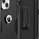 for iPhone 14 Case with Holster Belt Clip: [2pcs Screen Protectors + Camera Lens Protector] Heavy Duty Protective Shockproof Rugged Non-Slip Hard Phone Cover for Men (Dark)
